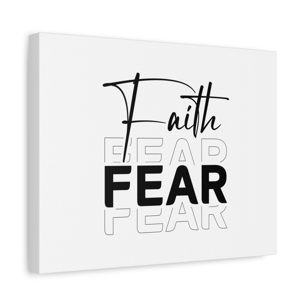 Scripture Canvas Faith Over Fear Psalm 34:4 Bold Christian Wall Art Bible Verse